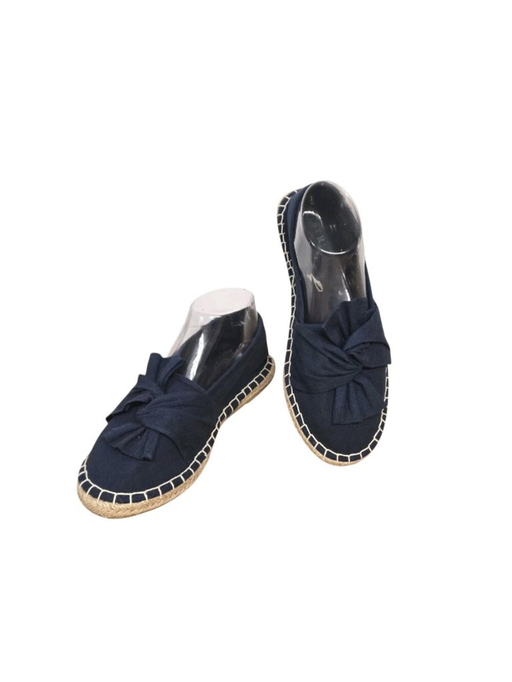Serra Flat Espadrille Shoes Navy Blue Canvas Womans Size 8 Casual Classic